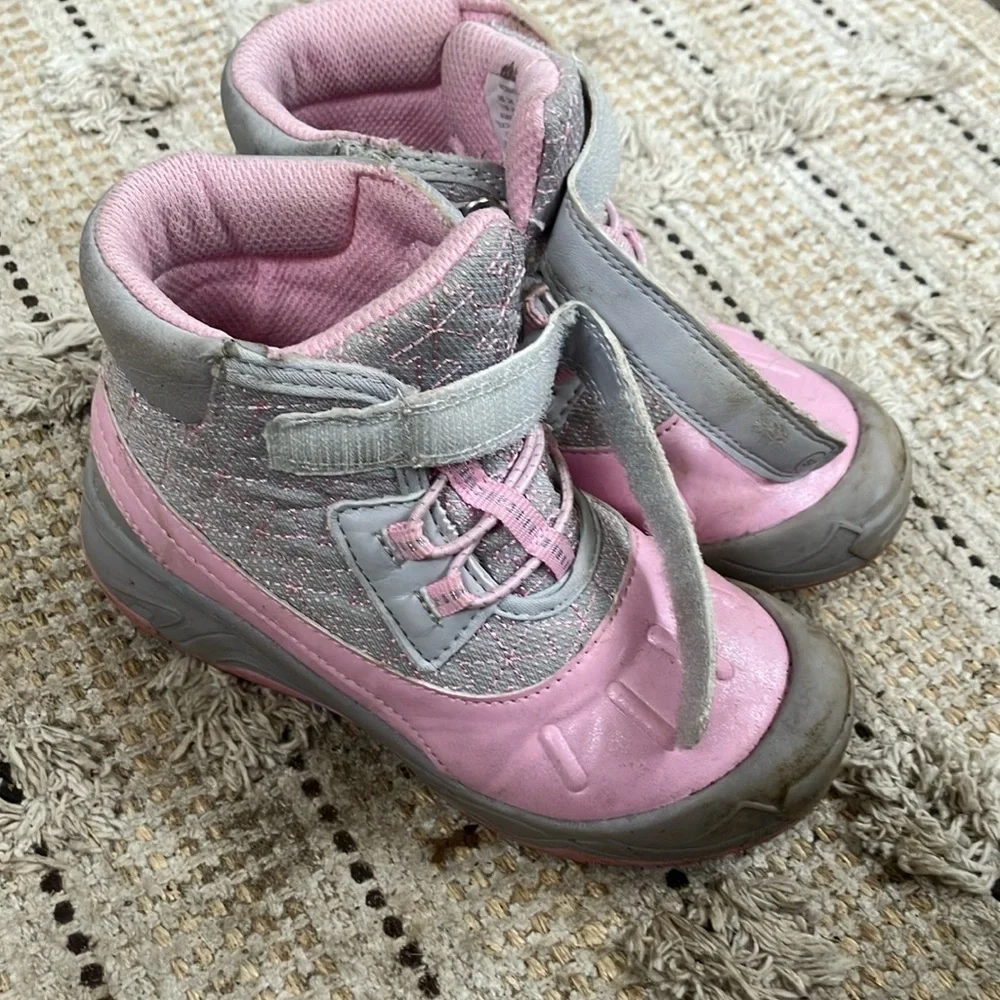 Stride rite wide width Pink waterproof sneaker boots